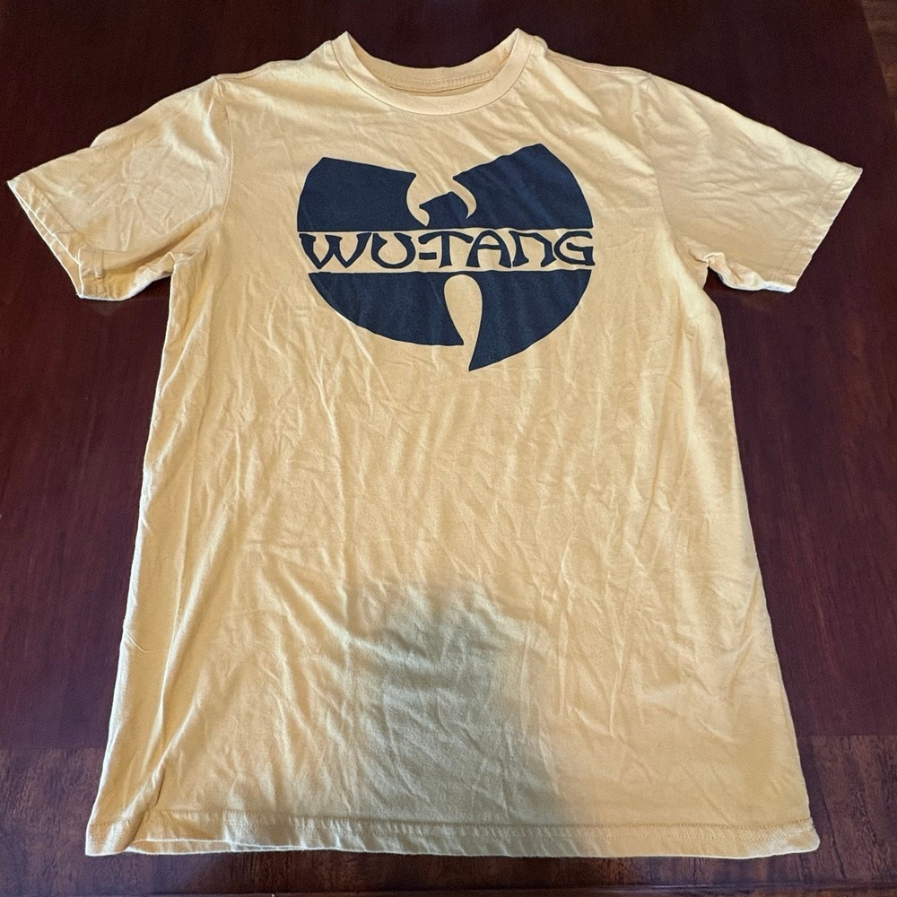 Wu-Tang Clan Logo Graphic T Shirt Cream Hip Hop Rap Tee Size 18